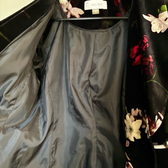 Calvin Klein Floral Black Velvet blazer Jacket - Picture 6 of 9